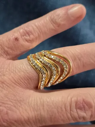 Anillo oro 18k circonitas blancas