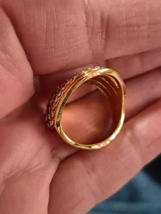 Anillo oro 18k circonitas blancas