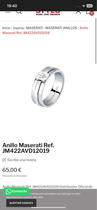 Anillo Maserati JM422AVD12019