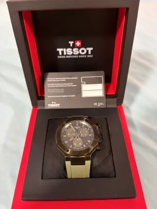 Reloj Tissot Cronógrafo Negro y Verde Militar