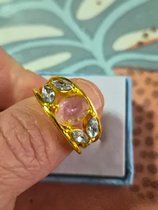 Anillo Vintage Chapado Oro Talla 18