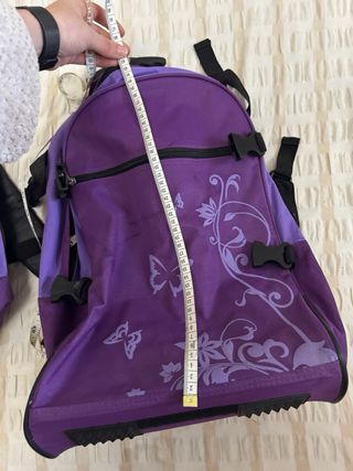 Conjunto 2 mochilas moradas con ruedas