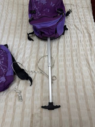 Conjunto 2 mochilas moradas con ruedas