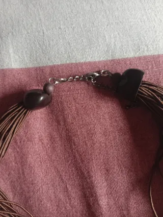 Collana etnica corda marrone multicolore