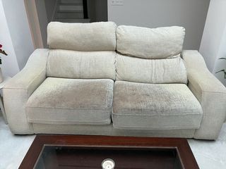 2 Sofás de tela beige (2 y 3 plazas)
