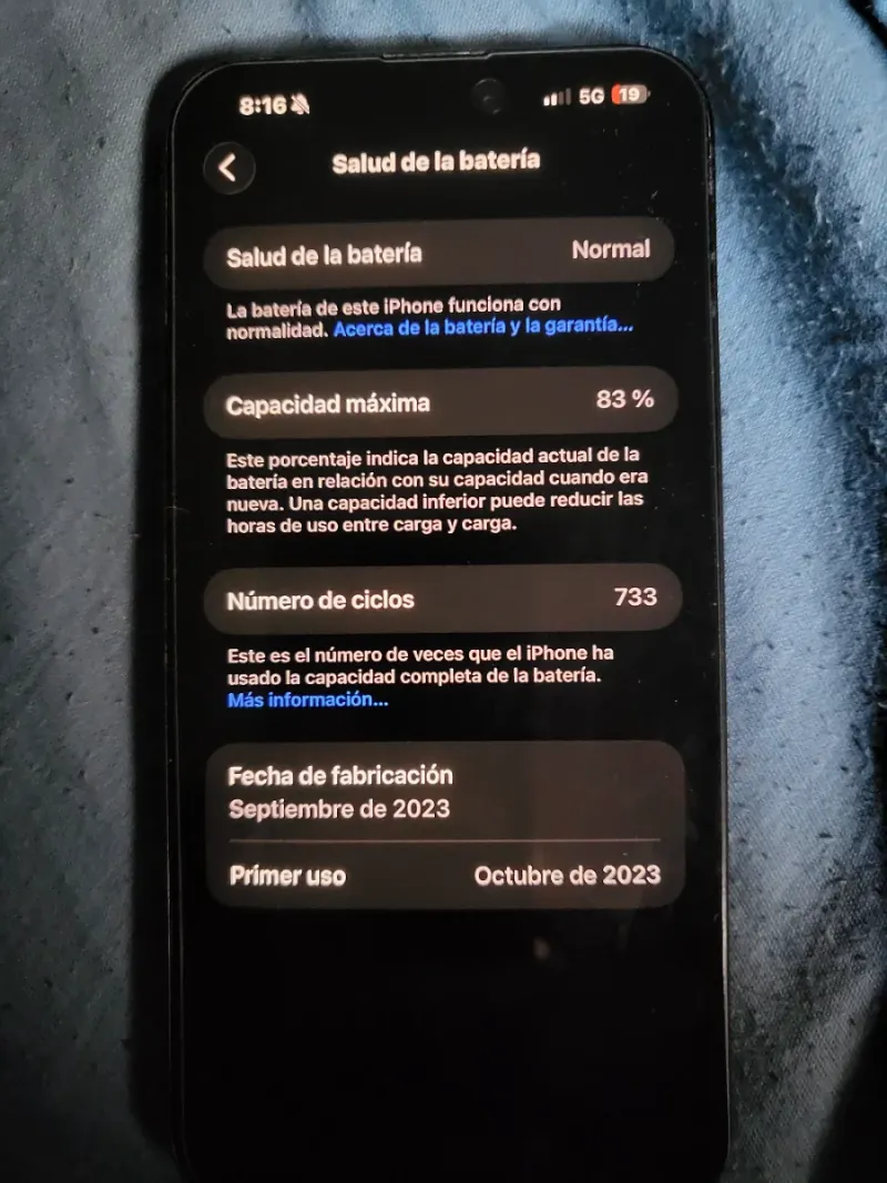 iPhone 15 Pro Max 256GB - Salud Batería 83%