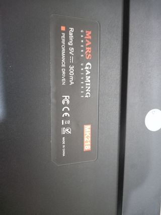 Teclado Gaming Mars Gaming MK218 Negro
