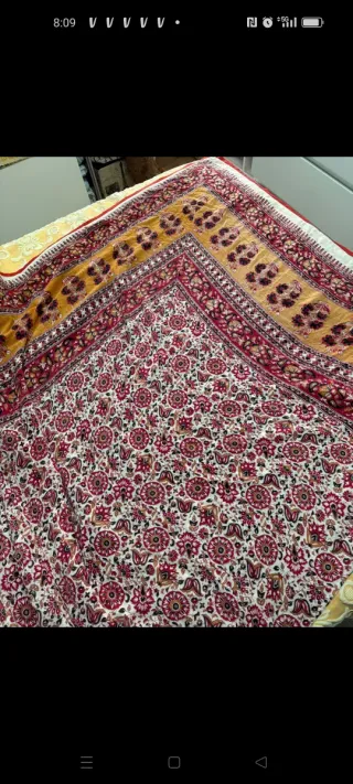 Funda para edredon, estampado floral y cachemir.