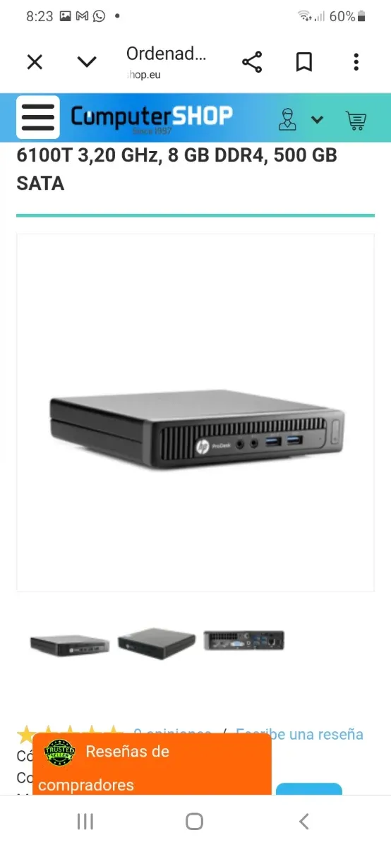 HP ProDesk 600 G2 Mini PC Negro afbeelding 3