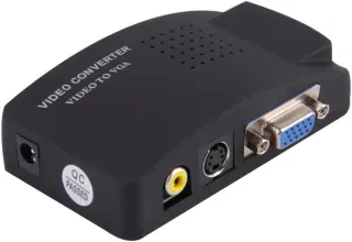 AVTOVGA Convertidor Adaptador Video de AV, RCA, S-Video a VGA Monitor PC Proyectores