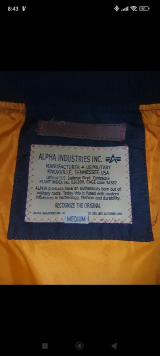 Chaqueta Alpha Industries Negra