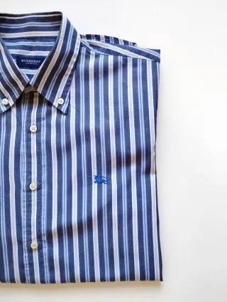 Camisa Burberry Rayas Azul y Blanco
