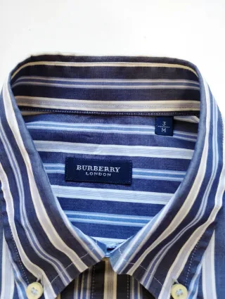 Camisa Burberry Rayas Azul y Blanco
