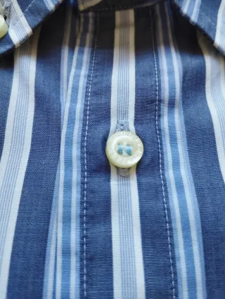 Camisa Burberry Rayas Azul y Blanco