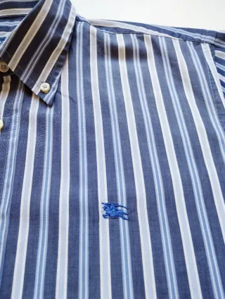 Camisa Burberry Rayas Azul y Blanco