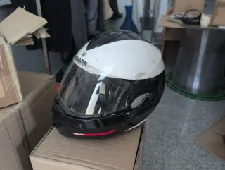 Casco Shark Modular Blanco y Amarillo