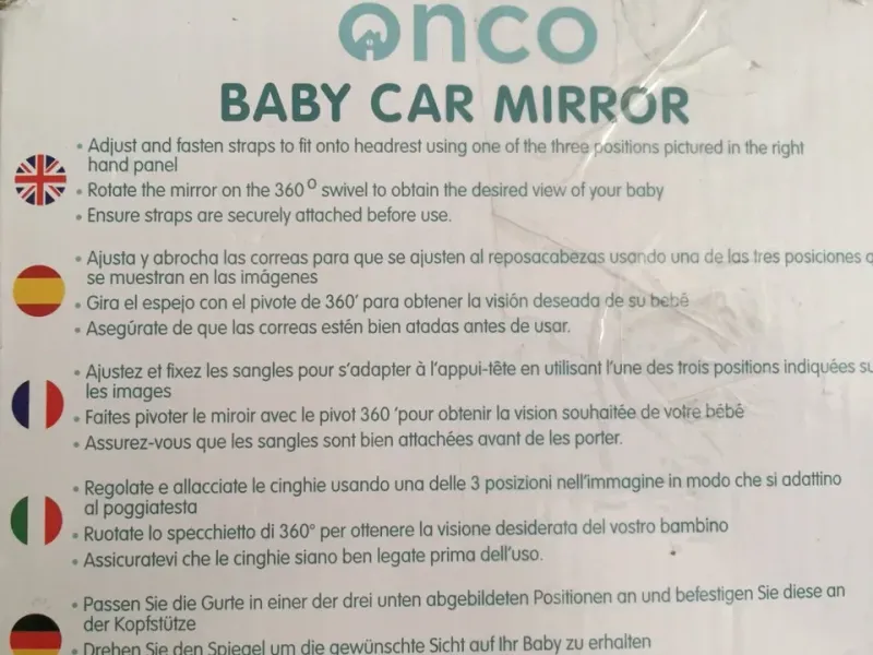 Onco Espejo Coche Bebé Asiento Trasero afbeelding 2