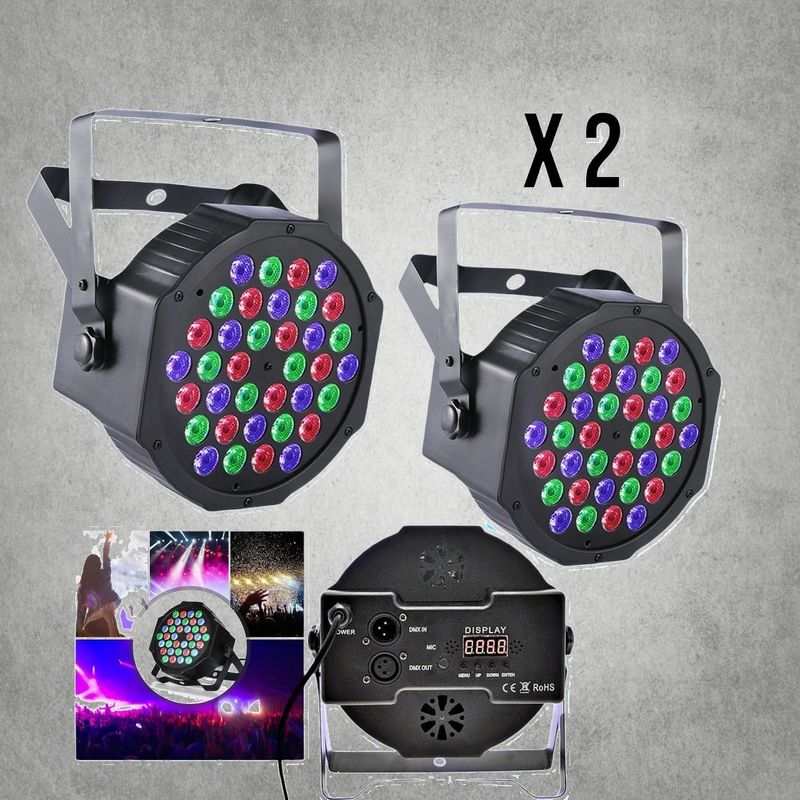 2x Proyector de Luces Estroboscópicas RGB LED para Fiestas