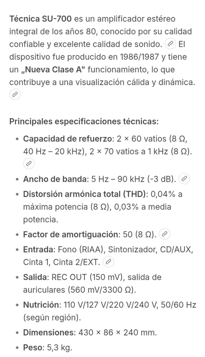 Technics SU-700 Amplificador Integrado afbeelding 8