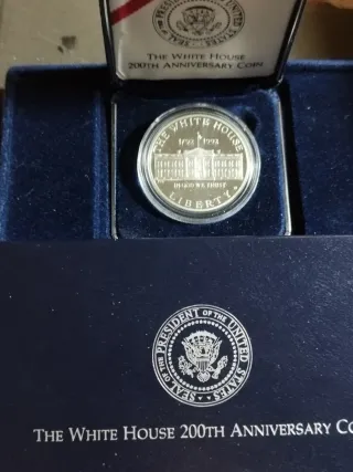 Moneda Plata Dollar Casa Blanca 1792-1992