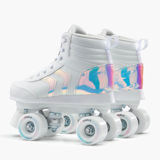 Patines 4 Ruedas Niños Oxelo Quad 100 Blanco