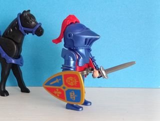 Playmobil Caballero Medieval Azul con Caballo