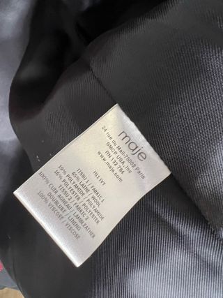 Cazadora Maje cuadros roja y mangas piel