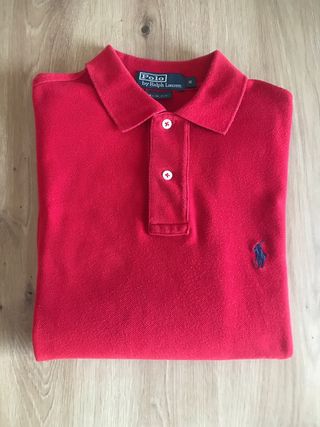 Polo Ralph Lauren Hombre S Rojo Logo Azul
