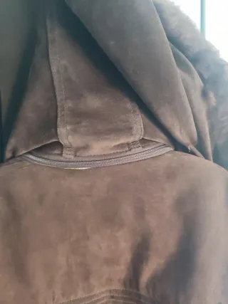 Chaquetón piel mujer marrón