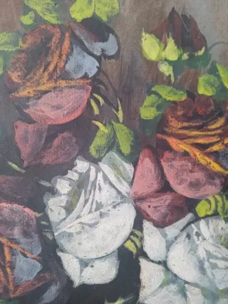 Dipinto floreale rose natura morta