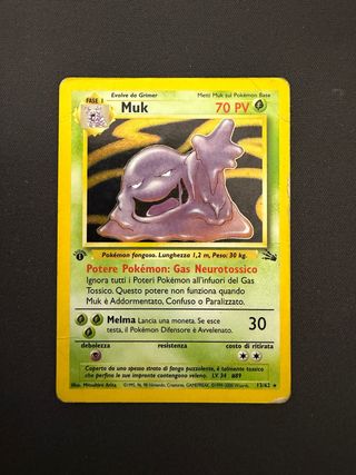 Card Pokemon Muk Fossil 1 Edizione Holo olografic