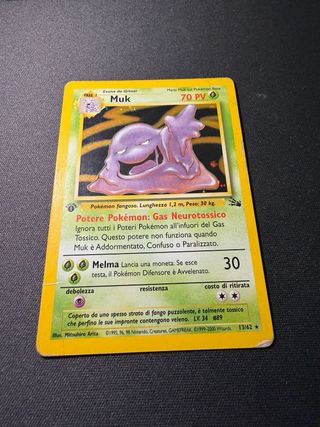 Card Pokemon Muk Fossil 1 Edizione Holo olografic