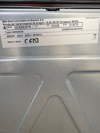 Vitro Balay 3EB865FR Inducción