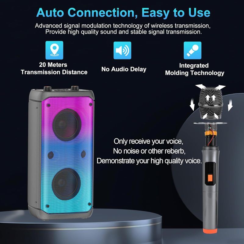 Altavoz Karaoke Bluetooth con Micrófono Inalámbric afbeelding 4