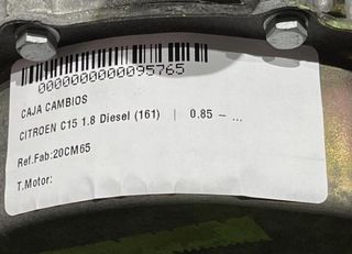 Citroen 95765 caja cambios 20cm65 c15 1.8 diesel