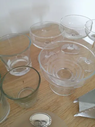 Lotto bicchieri in vetro e metallo