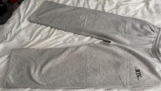 Pantalón chándal gris pierna ancha cintura elastic