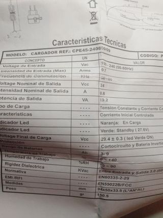 Cargador Baterías Plomo 24V 800mA Laycer