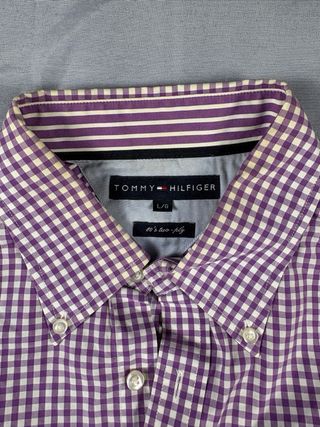 Camisa Tommy Hilfiger Morada Cuadros