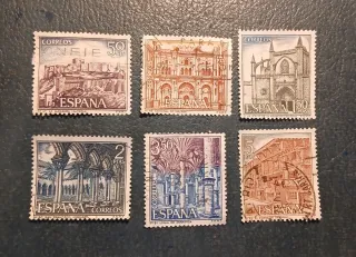 6 Sellos España 1970 Serie Turística, usados