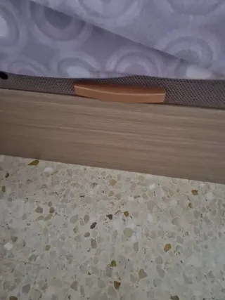 Cama canapé abatible madera y tela. Medida especia