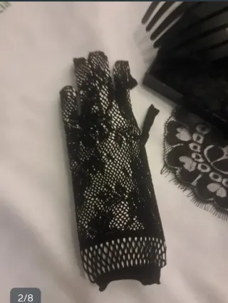 Mantilla madrina peineta y guantes