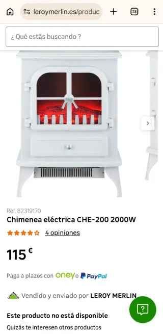 Chimenea Eléctrica CHE-200 Blanca