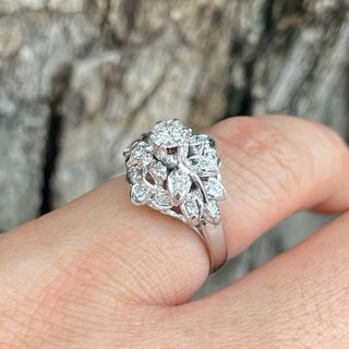 Anillo vintage diamantes naturales 0,42 ct