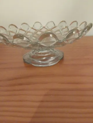 Frutero de cristal tallado vintage