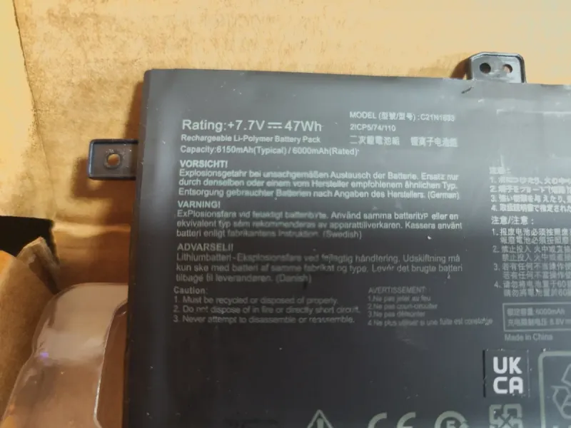 Batería PC portátil C21N1833 7.7V 47Wh Asus ,toshi afbeelding 2