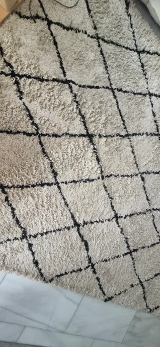 Tappeto grande pelo lungo beige 200x300