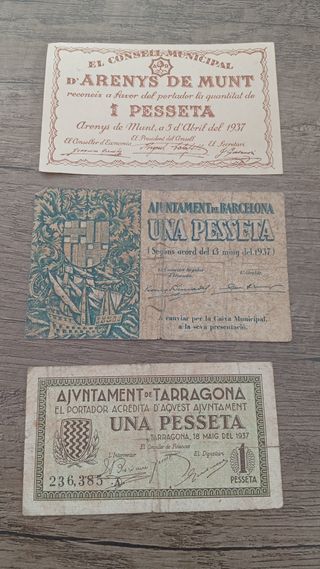 Billetes locales Guerra Civil 1937