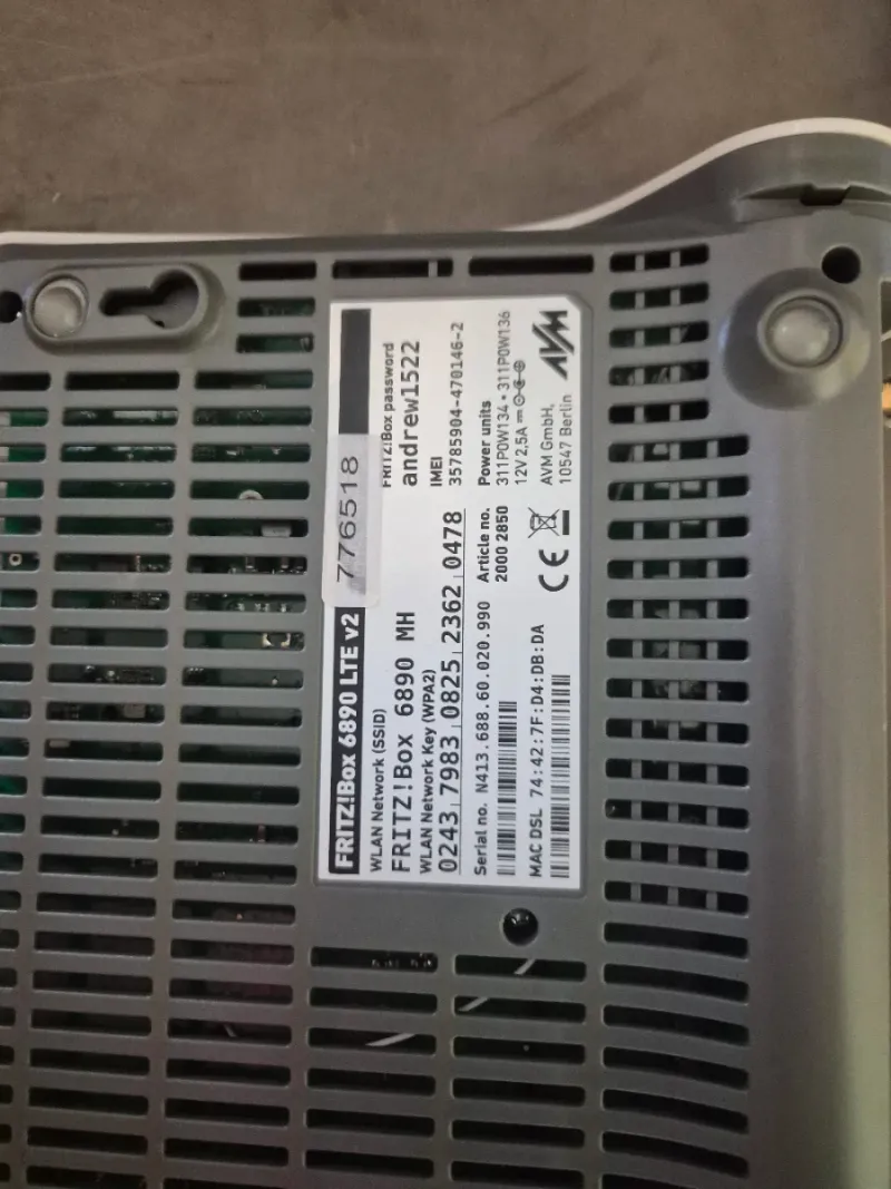 Modem FRITZ!Box 6890 LTE/DSL sin caja ni cables afbeelding 2