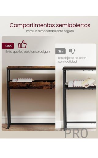 Mesa de Entrada, Mesa de Consola, Borde de Sofá Estrecho